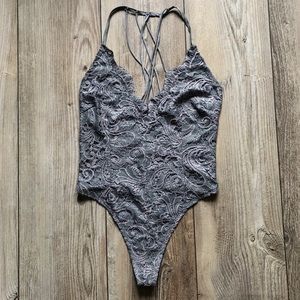 NWOT - Lace Embroidered Bodysuit